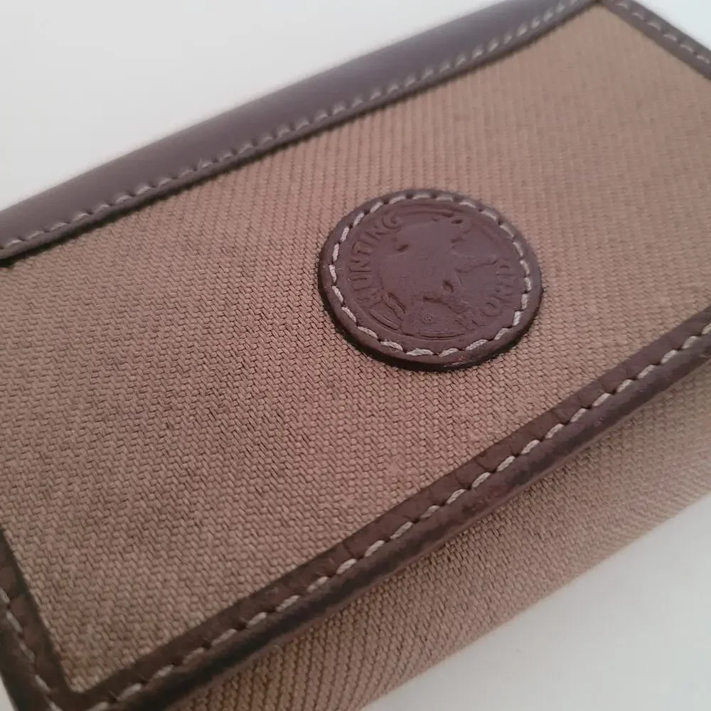 Hunting World Key‎ Case Hooks Holder Wallet Logo Brown Trifold Desig Italian